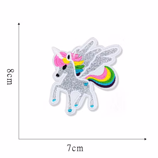 Popular Creative Design Cartoon Animal Unicorn Iron on Embroidery Patches