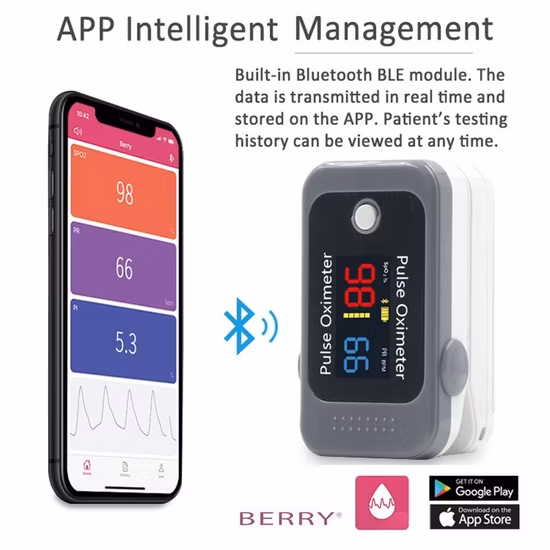 Alarm Function Portable Heart Rate SpO2 Finger Pulse Oximeter
